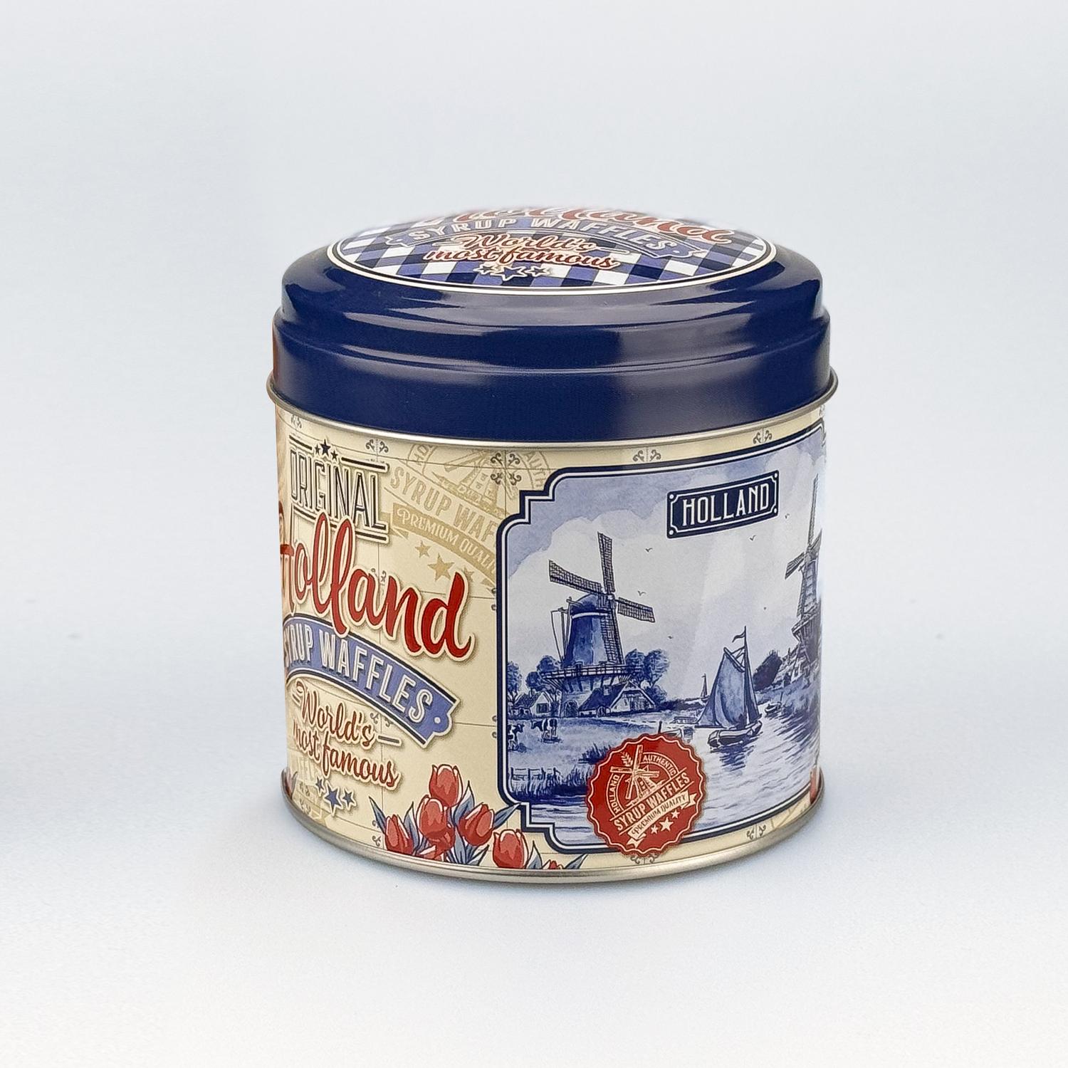 Stroopwafel blå plåtburk